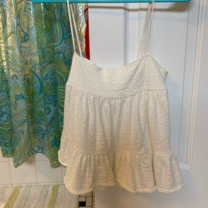 Urban Outfitters Flowy White Tank